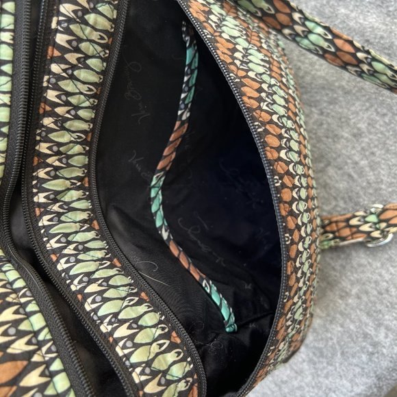 LIKE NEW - Vera Bradley Sierra Stream Hipster Cross Body zipper Blue Brown - Picture 4 of 6